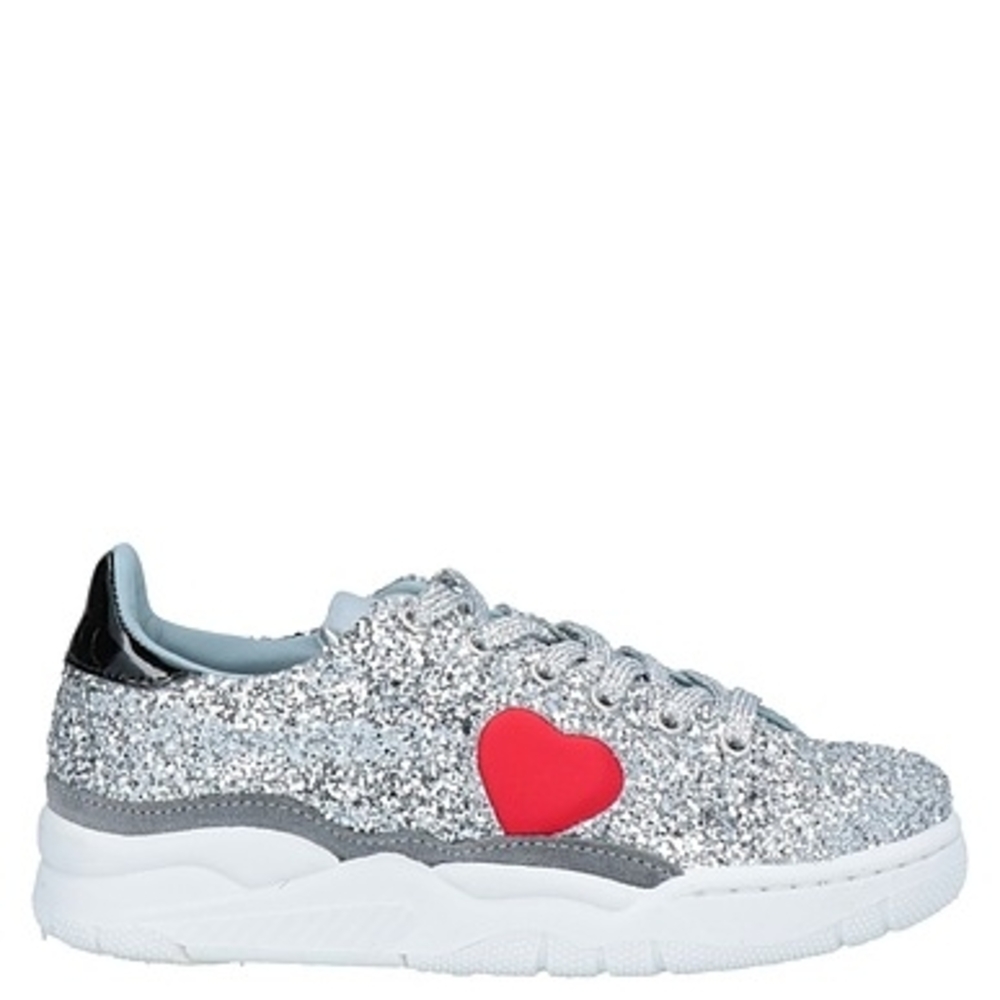 NIB Chiara Ferragni Glitter Heart Sneakers 37 | Barbiecore Y2K Coquette Glam